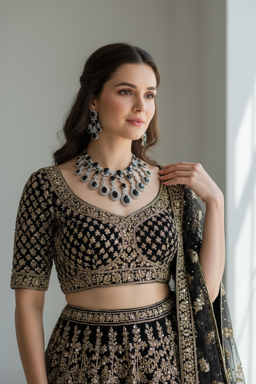 Eternal Noir American Diamond Statement Set