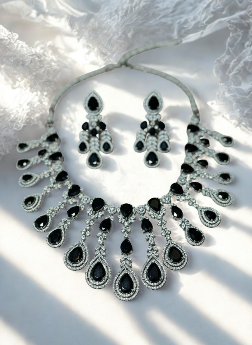 Eternal Noir American Diamond Statement Set