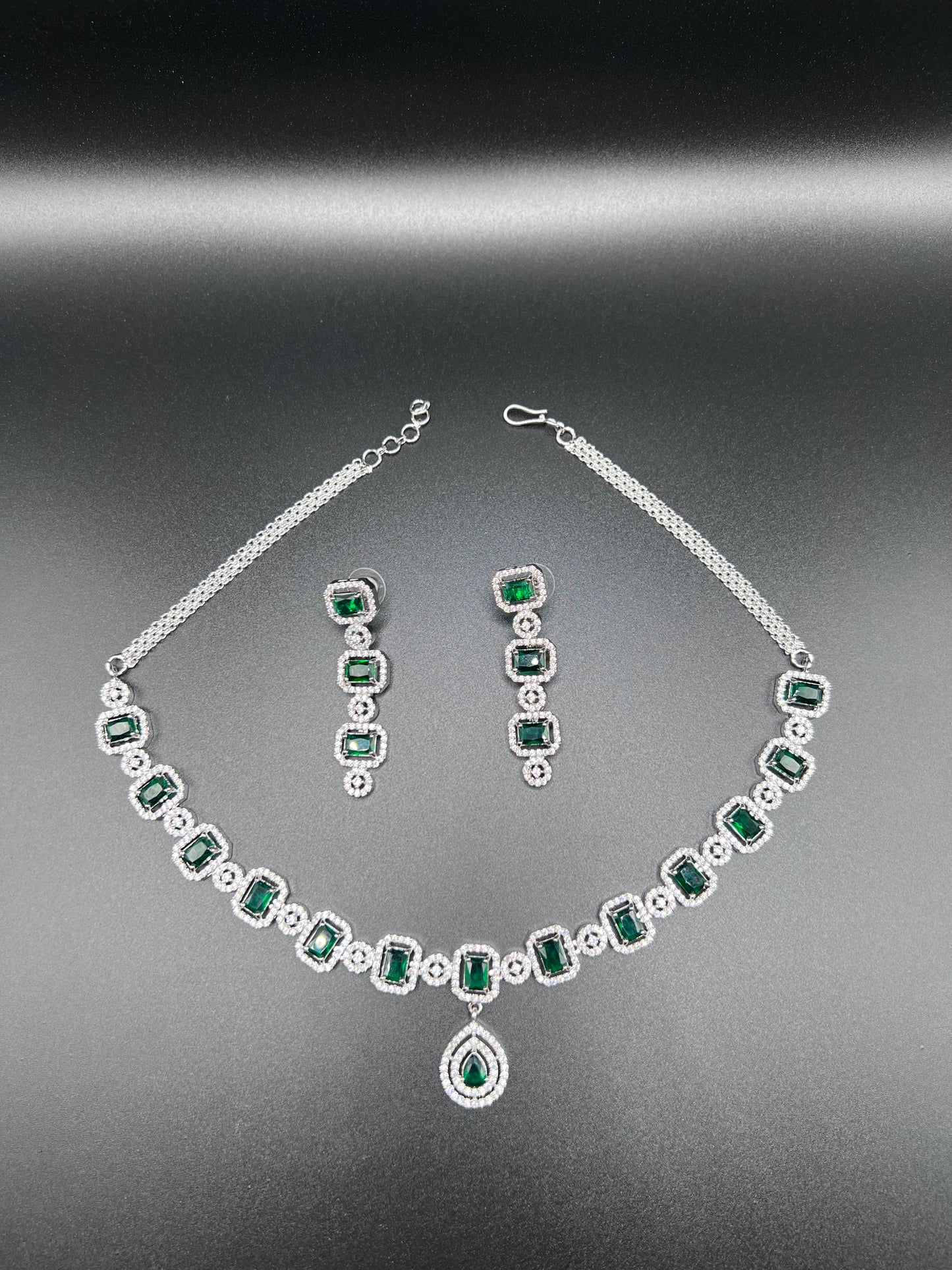 Elegant Aura Cubic Zirconia Necklace & Earring Set