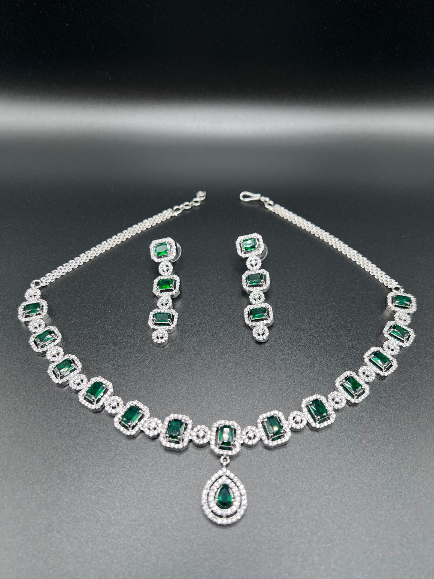 Elegant Aura Cubic Zirconia Necklace & Earring Set