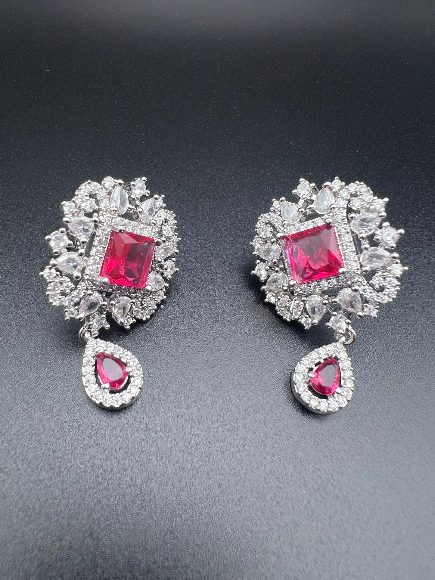 Crimson Majesty Layered Cubic Zirconia Necklace Set